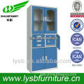 Blue color half glass door cabinet wirth eagle safes
